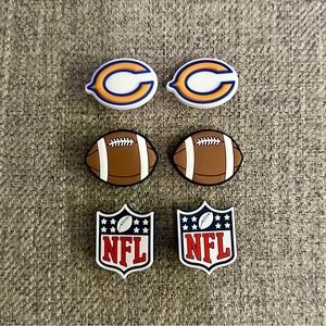 Set of 6 Chicago Bears NFL Shoe Crocs Charms Jibbitz
